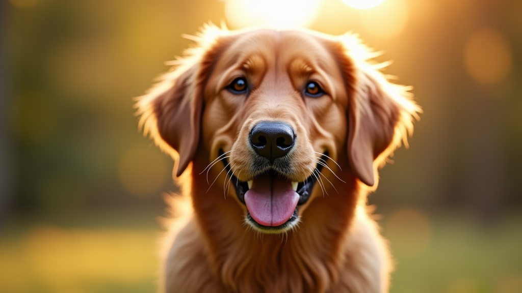 friendly red golden retriever