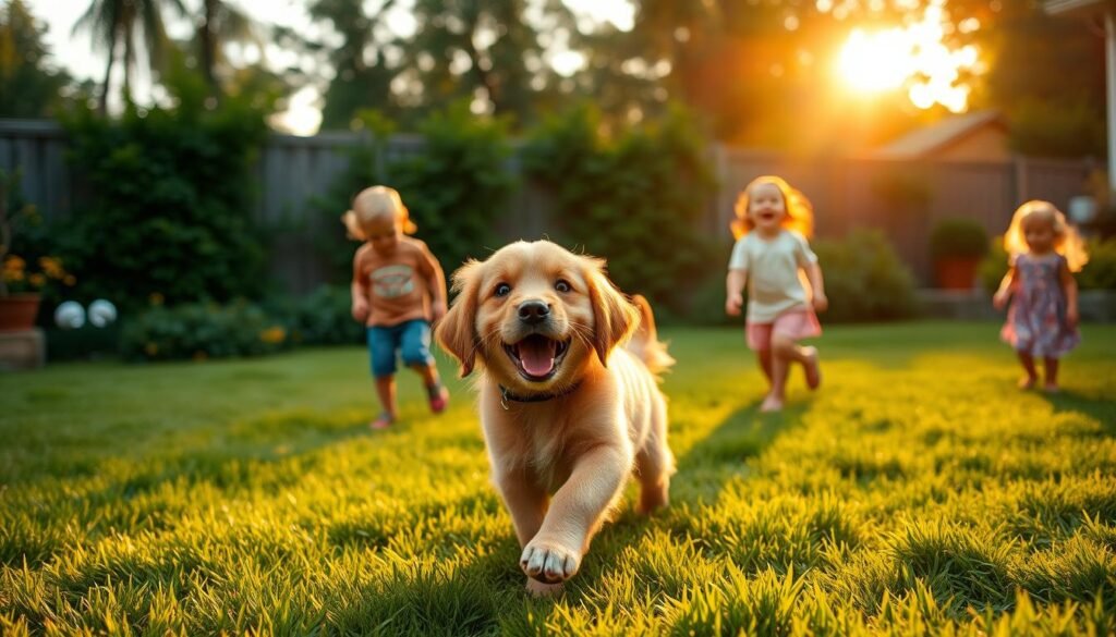 golden retriever as family pet