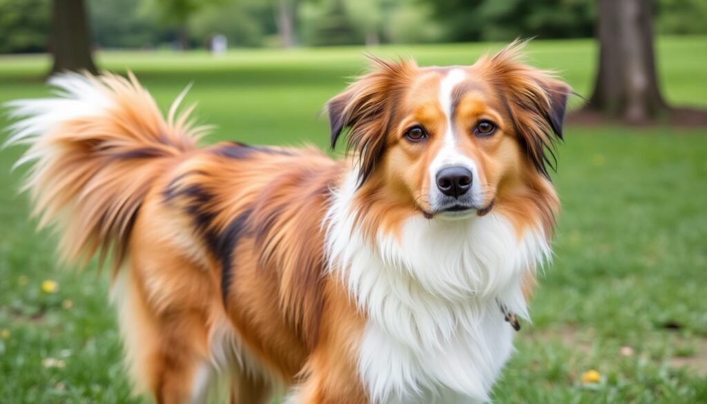 multi-colored retriever mix