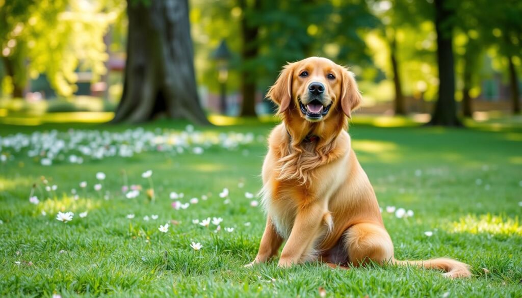 red golden retriever adult