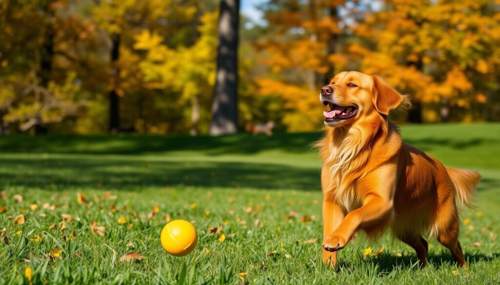 red golden retriever adult exercise