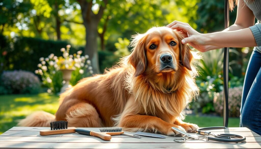 red golden retriever grooming