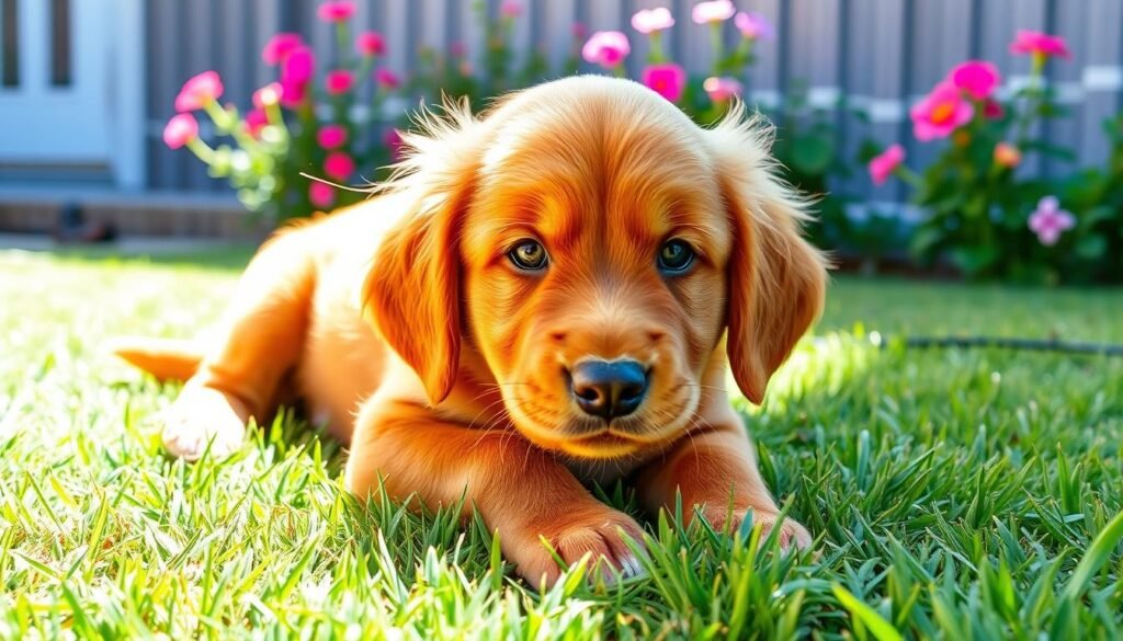 red golden retriever puppy