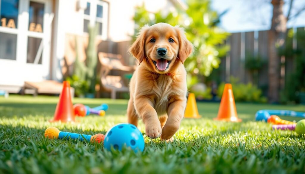 red golden retriever puppy training