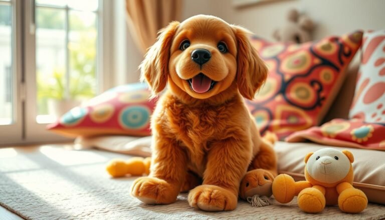 red golden retriever stuffed animal