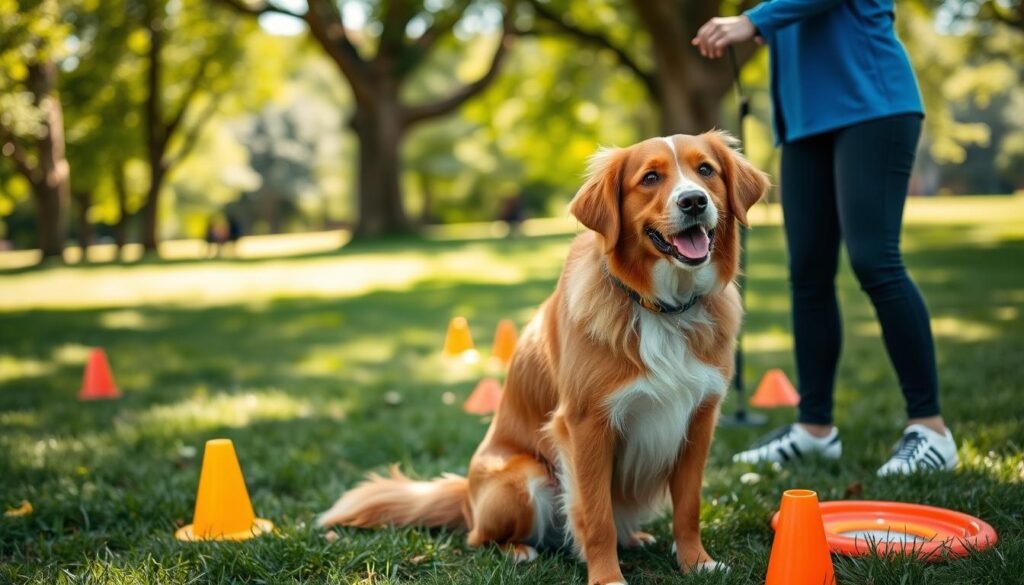 red tri golden mix training