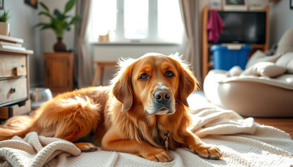 senior red golden retriever